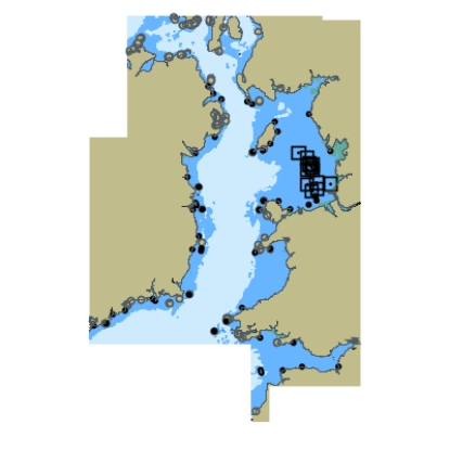 Picture of British Isles- Irish Sea with Saint Georges Channel and North Channel