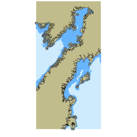 Picture of Sea of Okhotsk and Bering Sea - Kamchatka Peninsula (north part) - Shelikhov Gulf and Karaginskiy Gulf