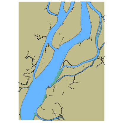 Picture of East Siberian Sea. Kolyma River. Fillippovskaya Strelka Point to Cherskiy Settlement