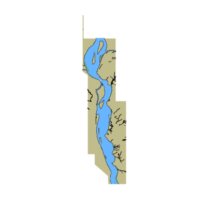 Picture of East Siberian Sea. Kolyma River. Verkhnekabachkovisky Point to Filipposkaya Strelka Point.