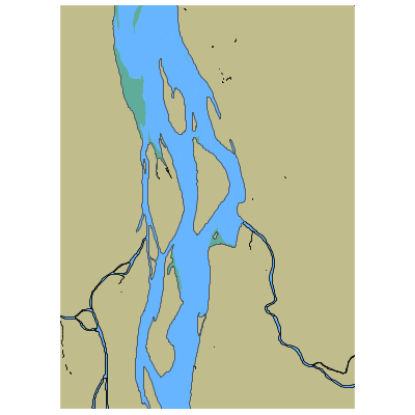 Picture of East Siberian Sea. Kolyma River. Middle Part of Pokhodskaya Distributary.