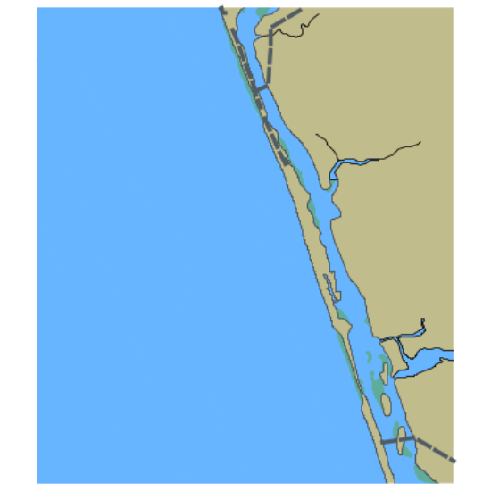 Picture of Sea of Okhotsk Kamchatka Coast Peninsula Mouth Stretch of Bol&apos;shaya River Pervaya Rechka To Parallel 52°42&apos;