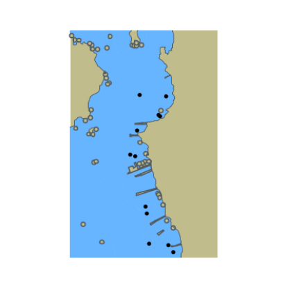 Picture of Baltic Sea. Gulf of Finland. Klyuchevskaya Bay. Narrows Lying of Lisiy Island.