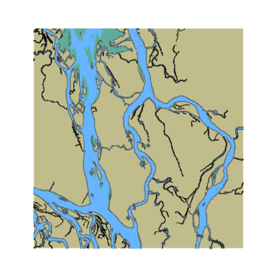 Picture of White Sea. Severnaja Dvina river estuary. Archangelsk port. From Chighovskii roadstead to Solombal’skii ughnii roadstead