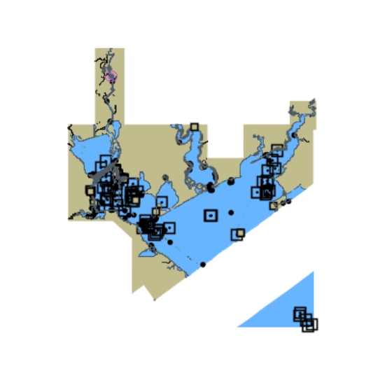 Picture of Matagorda Bay including Lavaca and Tres Palacios Bays Port Lavaca Continuation of Lavaca River Continuation of Tres Palacios Bay