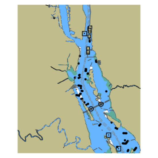 Picture of Cape Fear River - Campbell Island to Dram Tree Point and Entrance to Brunswick