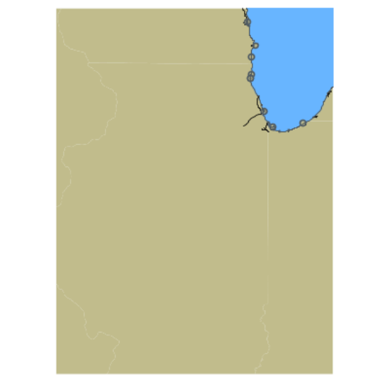 Picture of South End of Lake Michigan - Chicago to Milwaukee