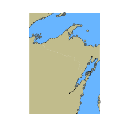 Picture of Lake Superior - Keweenaw Peninsula; Lake Michigan - Green Bay