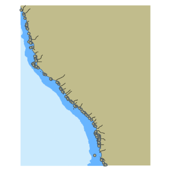 Picture of North Pacific Ocean - Point Sierra Nevada to Tide Rock CA